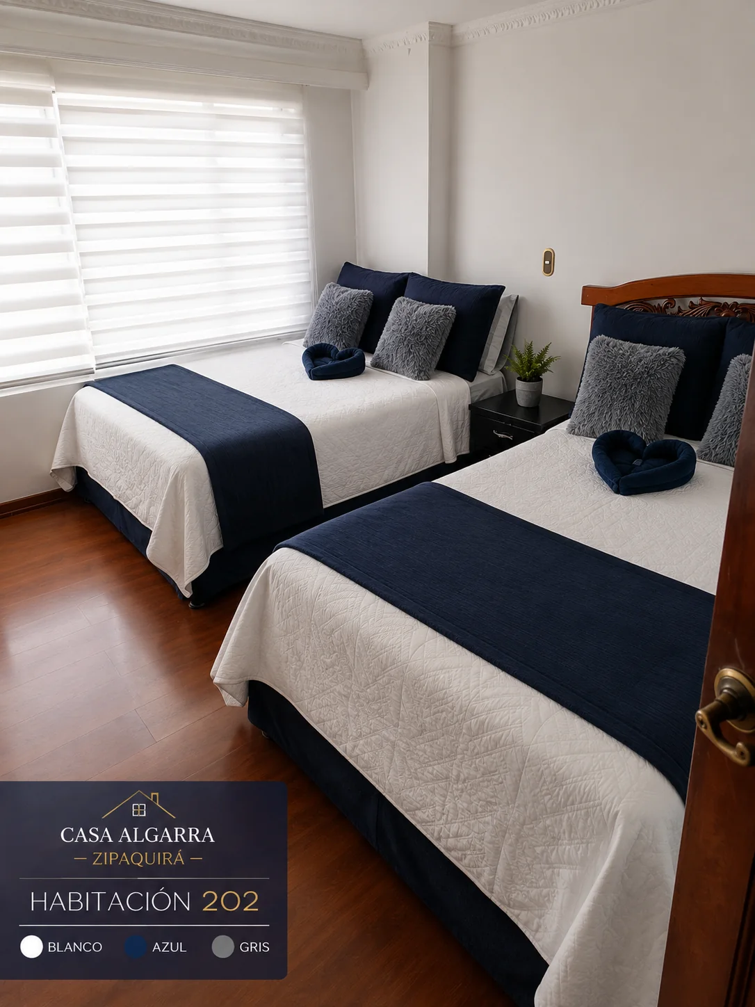 Habitacion 202 de Casa Algarra, con dos camas